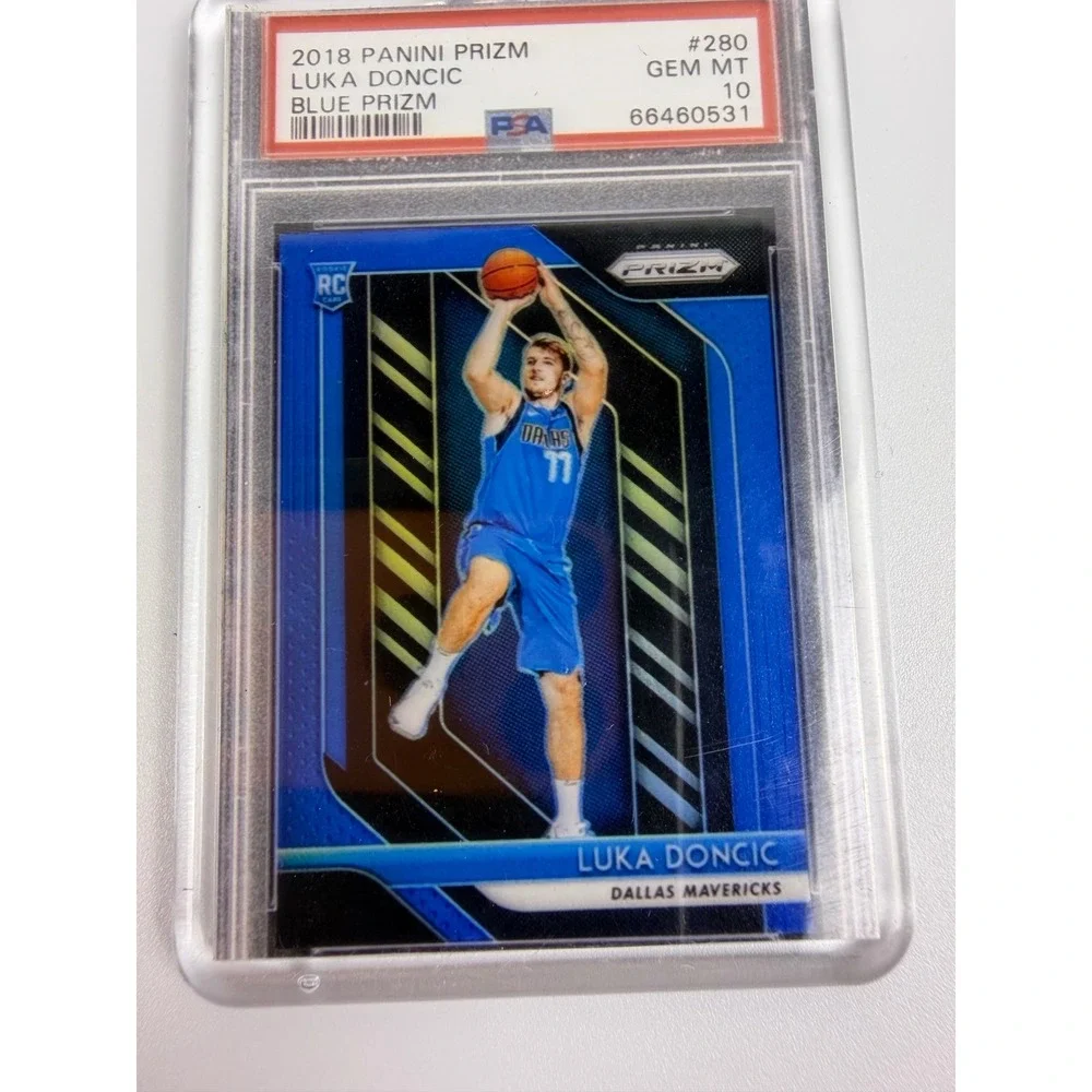 Luka Doncic 2018 Panini Prizm Blue Prizm #280 PSA 10 Rookie Card Keychain NBA